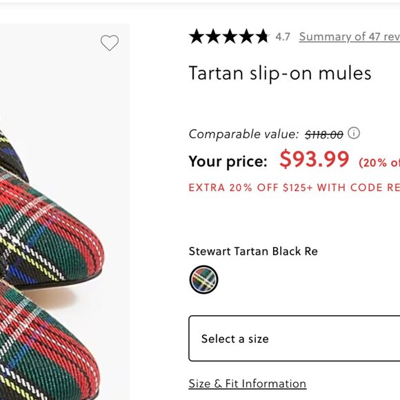 New! J. Crew Tartan slip-on mules 6.5 - Picture 10 of 10
